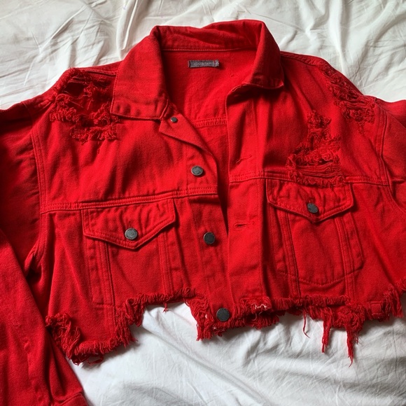 LF red denim jacket - Picture 2 of 3